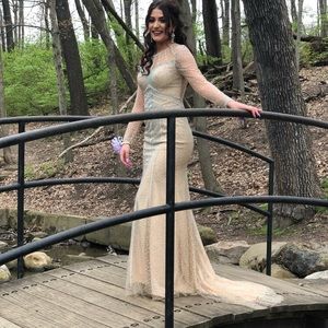 Size 4 jasz, long sleeve rhinestone dress